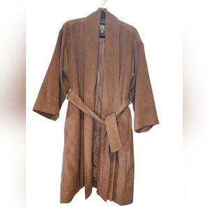 WORTHINGTON brown kimono/wrap/robe style wool blend coat, size PM